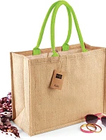 Westford Mill W 407 Jutová nákupná taška „Classic“ 50.0407 prírodná/limetkovozelená