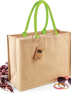 Westford Mill W 407 Jutová nákupná taška „Classic“ 50.0407 prírodná/limetkovozelená