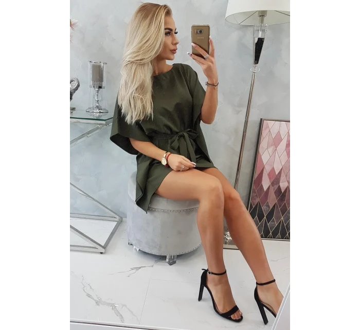 Oversize khaki netopýří šaty