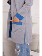 Dvojfarebná pláštenka s kapucňou nevädza + sivá Dvojfarebná pláštenka s kapucňou nevädza + sivá