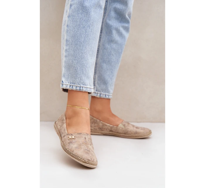 Elegantní Velurové Espadrilky S Dámské Béžové model 21684047 - Zazoo