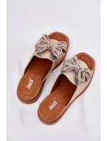 Dámské Pantofle Na Klínu S Mašlí Zlaté model 21692807 - Boto Dámské Pantofle Na Klínu S Mašlí Zlaté model 21692807 - Boto