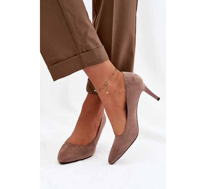 Ekologické semišové lodičky Sergio Leone 1336 Světle hnědé