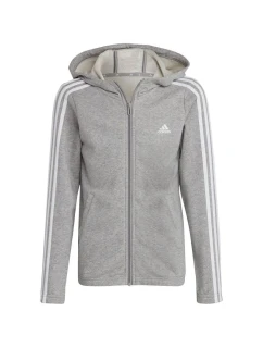 Mikina Adidas Essentials s 3 prúžkami a zipsom Jr IC3635