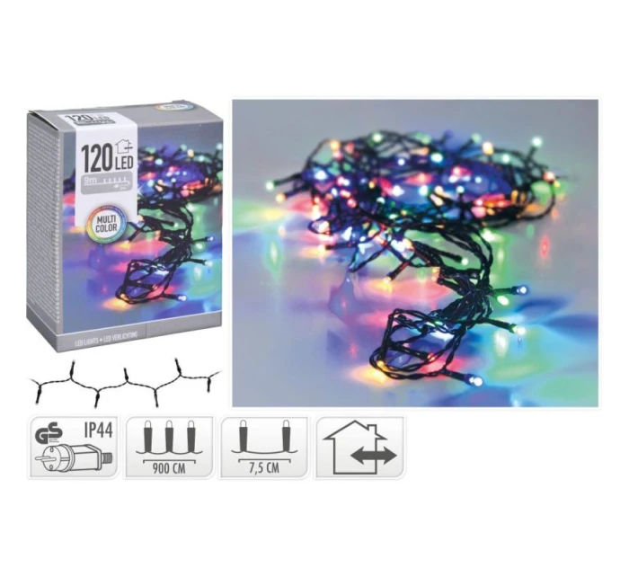 VIANOČNÝ STROMČEK SVETLA REŤAZ 120 VIEDOL VIACFAREBNÉ