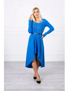 Šaty s ozdobným pásikom a nápisom cornflower blue
