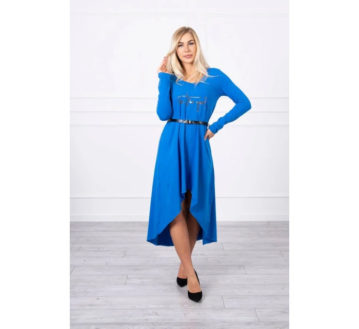 Šaty s ozdobným pásikom a nápisom cornflower blue Šaty s ozdobným pásikom a nápisom cornflower blue