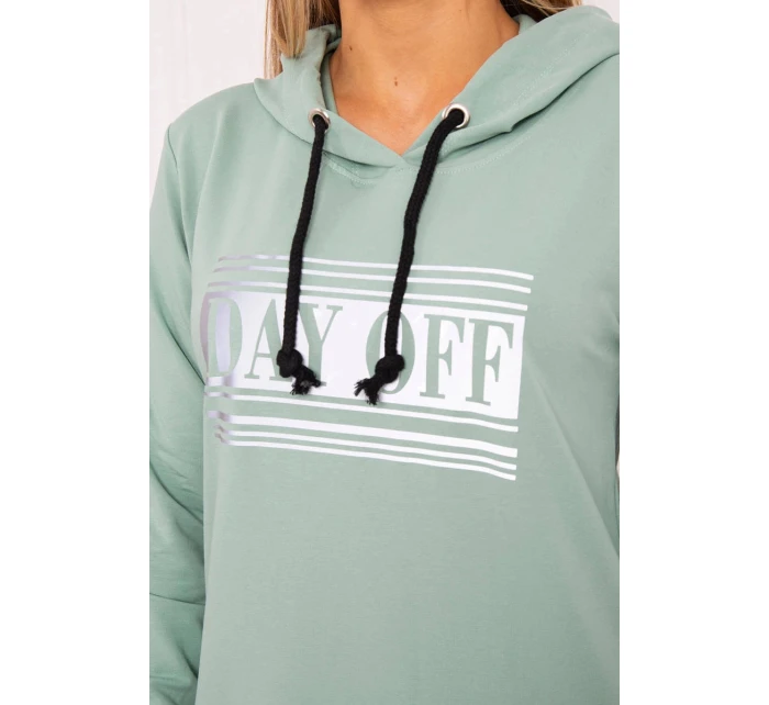 Šaty s reflexnou potlačou tmavá mentolová