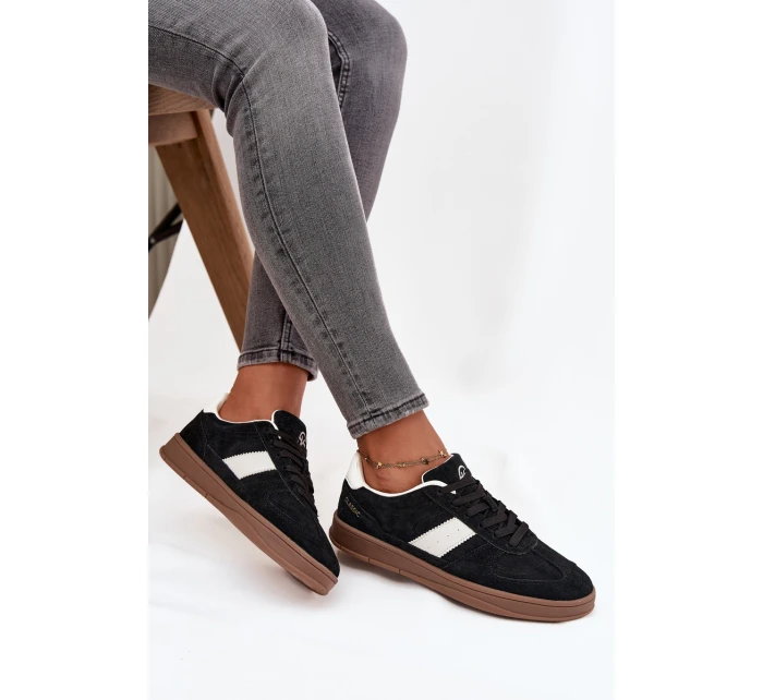 Semišové dámské tenisky model 21708284 Černé - VINCEZA