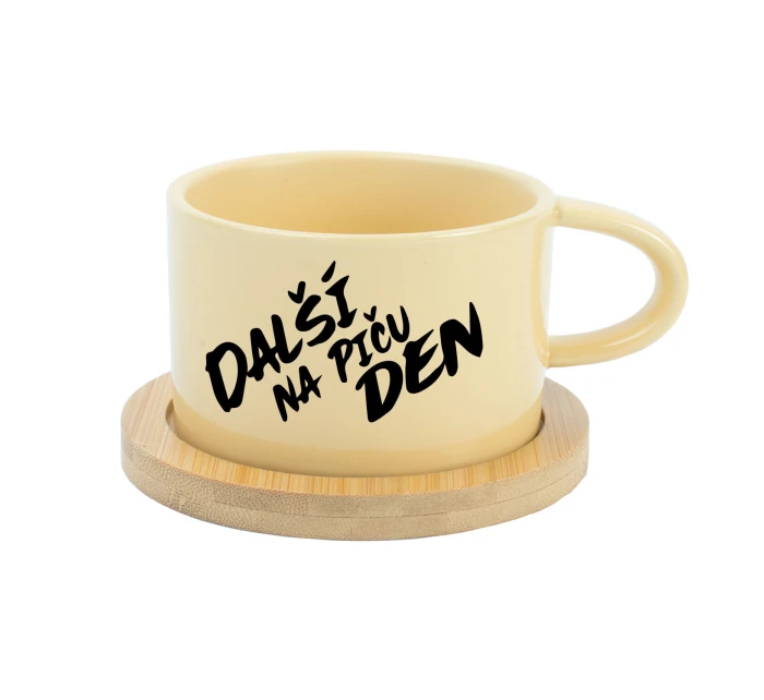 DALŠÍ NA PIČU DEN - žlutý hrníček makronka 200 ml