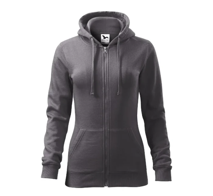 Trendy mikina na zips Dámska oceľovo šedá Trendy mikina na zips Dámska oceľovo šedá