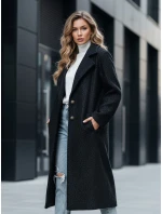 Dámský dlouhý kabát z ovčí kůže černý Dstreet model 21994154 - FashionStreet