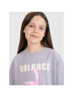 Dievčenské tričko oversize s potlačou 4F 4FJRSS25TTSHF2646-25S