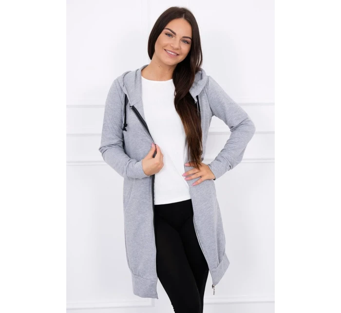 Šatová bunda s kapucňou šedá melange Šatová bunda s kapucňou šedá melange