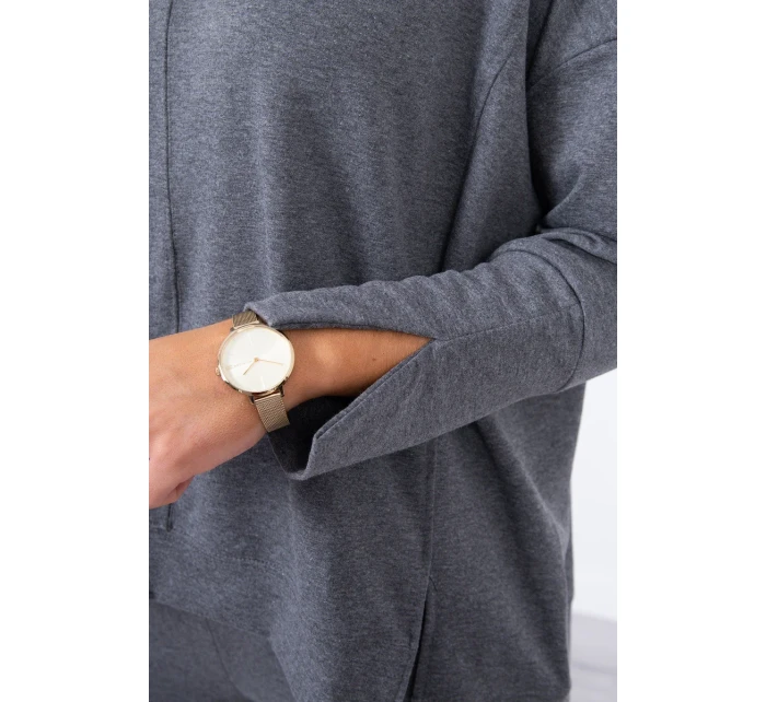 Souprava s oversize halenkou v grafitové barvě