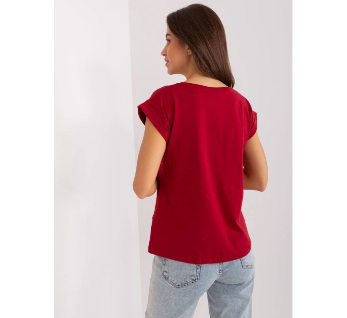 T shirt RV TS model 21863378 bordowy - FPrice