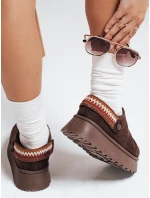 Dámske semišové hnedé snežnice FashionStreet ZY1178