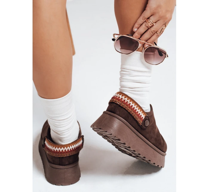 Dámske semišové hnedé snežnice FashionStreet ZY1178