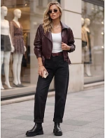 Dámske džínsy s balónovým strihom a opaskom, čierne, FashionStreet UY3130 Dámske džínsy s balónovým strihom a opaskom, čierne, FashionStreet UY3130