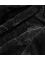 Černá dámská bunda s kožešinovou podšívkou (B8115-1)