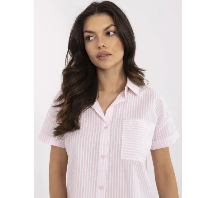 Koszula NM KS biało różowy model 21057782 - FPrice Koszula NM KS biało różowy model 21057782 - FPrice