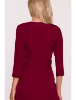 model 21470710 Šaty s volánkem bordó - STYLOVE
