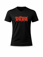 Pánské bavlněné tričko s potiskem - DĚDA (ROCK) - černé