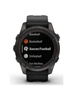Hodinky Garmin Fenix 7S Pro 42mm Sapphire Solar šedé titánové DLC s čiernym remienkom Hodinky Garmin Fenix 7S Pro 42mm Sapphire Solar šedé titánové DLC s čiernym remienkom