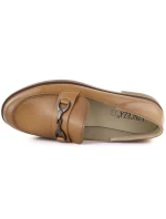 Dámske kožené mokasíny camel Vinceza 18117