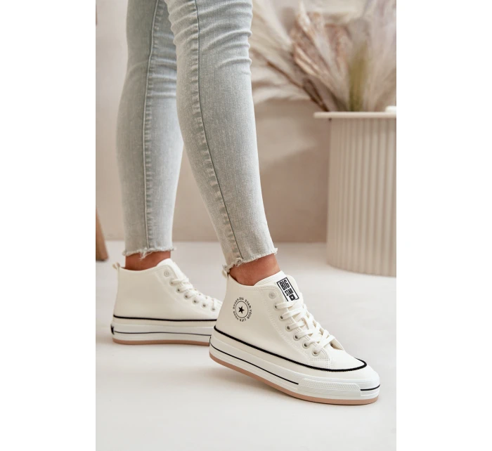Zateplené Dámské Tenisky Na Platformě Eko Kůže Big Star model 21669595 Bílé - Big Star Shoes Zateplené Dámské Tenisky Na Platformě Eko Kůže Big Star model 21669595 Bílé - Big Star Shoes