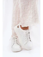 Dámské Kožené Tenisky Na Platformě model 21691898 Bílé - VINCEZA