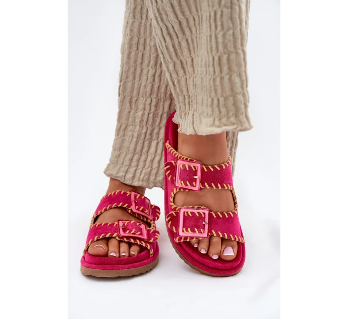 Dámské Pantofle S Přezkami A Dekorativním Fuchsie model 21696562 - Boto