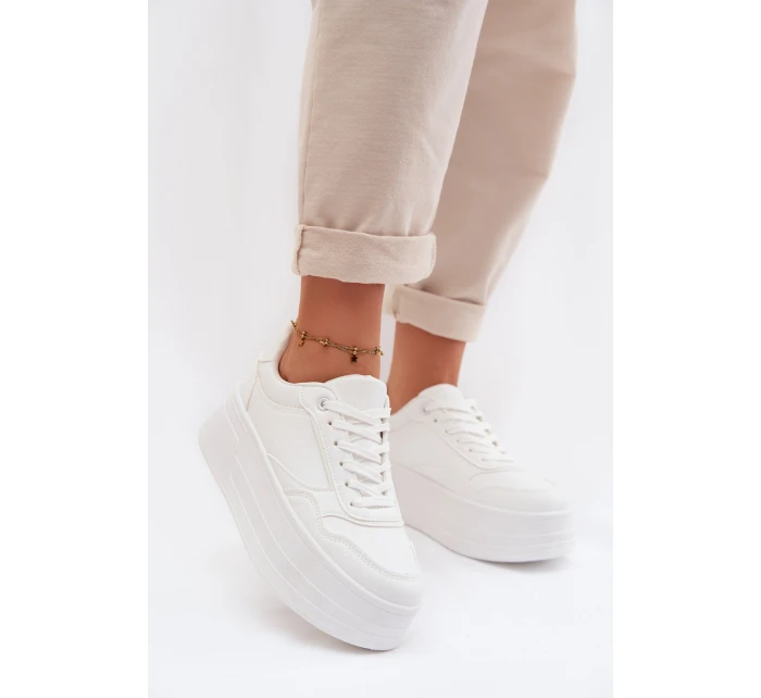 Dámské tenisky na masivní platformě bílé model 21954576 - Boto