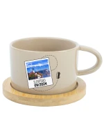 Vlastní text na cestovatelský keramický hrníček Makronka 