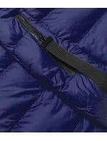 Tmavě modrá dámská bunda s kapucí pro přechodné období model 17663259 - J.STYLE Tmavě modrá dámská bunda s kapucí pro přechodné období model 17663259 - J.STYLE