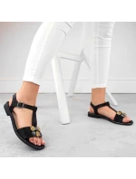 Zirkónové pohodlné sandále S.Barski W OLI261A black Zirkónové pohodlné sandále S.Barski W OLI261A black