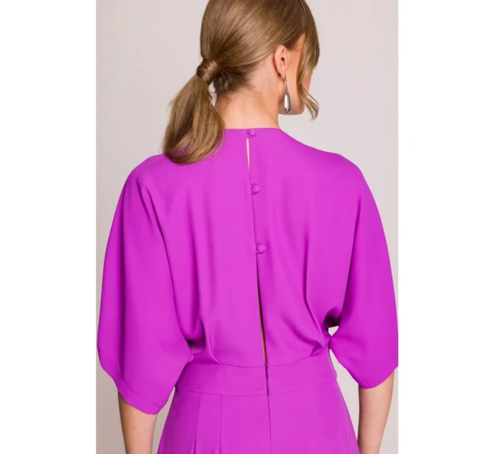 Kombinéza se širokými nohavicemi a výstřihem model 20966145 - STYLOVE Kombinéza se širokými nohavicemi a výstřihem model 20966145 - STYLOVE