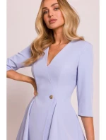model 20970643 Přiléhavé mini šaty světle modré - Moe