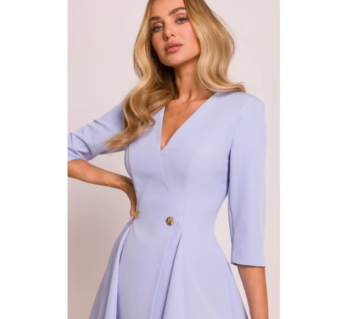 model 20970643 Přiléhavé mini šaty světle modré - Moe