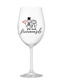 NOVOMANŽELÉ - čirá sklenice na víno 350 ml