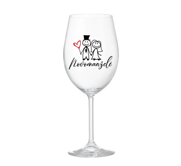 NOVOMANŽELÉ - čirá sklenice na víno 350 ml