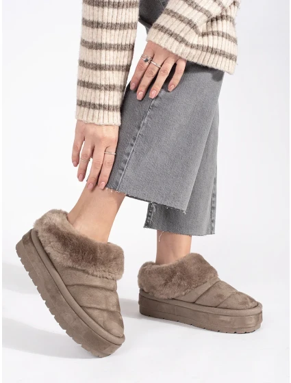 Exkluzívní dámské hnědé sněhule platforma Exkluzívní dámské hnědé sněhule platforma