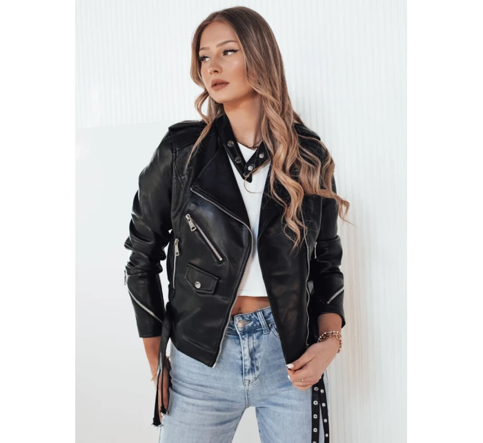Dámská kožená bunda black Dstreet model 21973536 - FashionStreet