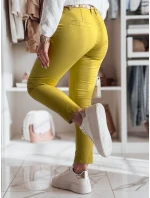 Dámské látkové chinos kalhoty s páskem hořčicové Dstreet model 21986197 - FashionStreet