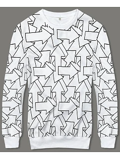 Pánska mikina s geometrickým vzorom biela (8B1111-1)