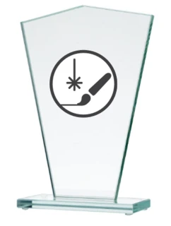 Gravírovaná sklenená trofej + výplň farbou