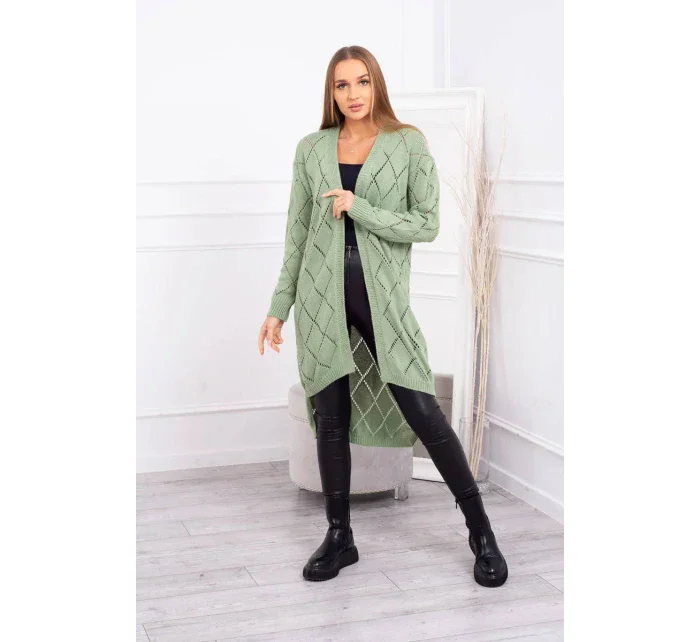 Svetr s geometrickým vzorem tmavě mátový Svetr s geometrickým vzorem tmavě mátový