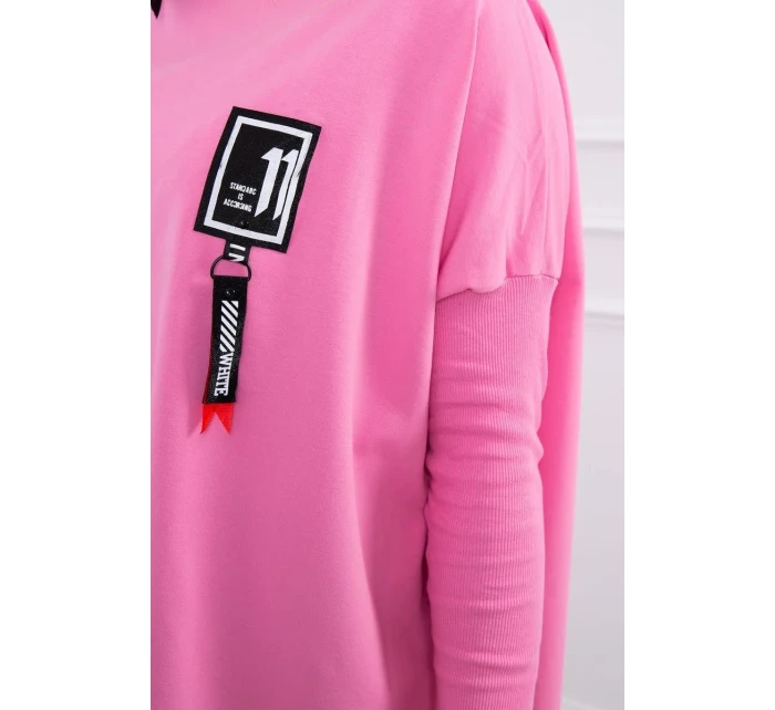 Oversize mikina s asymetrickými bokmi svetlo ružová Oversize mikina s asymetrickými bokmi svetlo ružová
