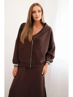 Dámský komplet s viskózou se  a dlouhou hnědý model 21268141 - K-Fashion