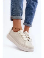 Dámské kožené sportovní tenisky Bílé model 21647542 - SERGIO LEONE